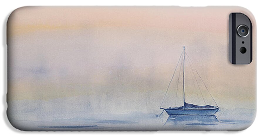 Sailboat iPhone 6s Case featuring the painting Hazy Day Watercolor Painting by Michelle Constantine