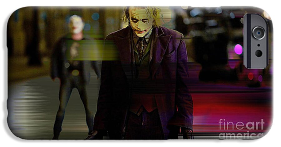 Joker Drawings iPhone 6s Case featuring the mixed media Heath Ledger by Marvin Blaine