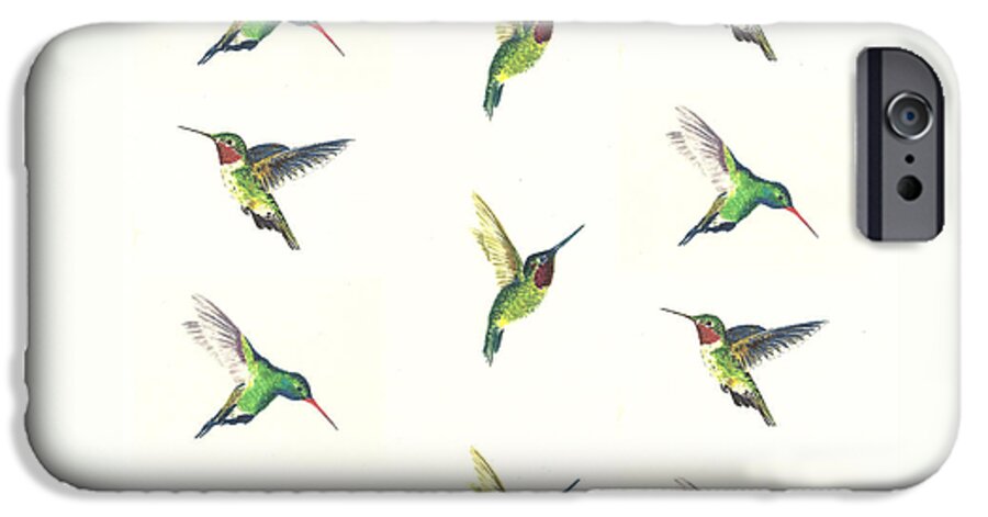Animals iPhone 6s Case featuring the painting Hummingbirds Number 2 by Michael Vigliotti