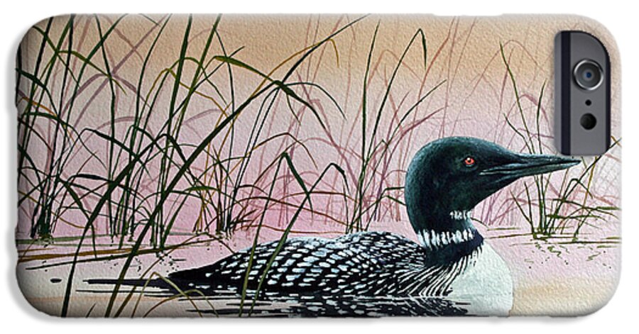 Loon iPhone 6s Case featuring the painting Loon Sunset by James Williamson