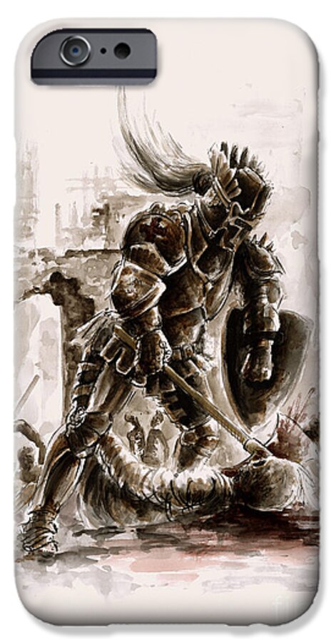 Crusader iPhone 6s Case featuring the painting Medieval Knight by Mariusz Szmerdt