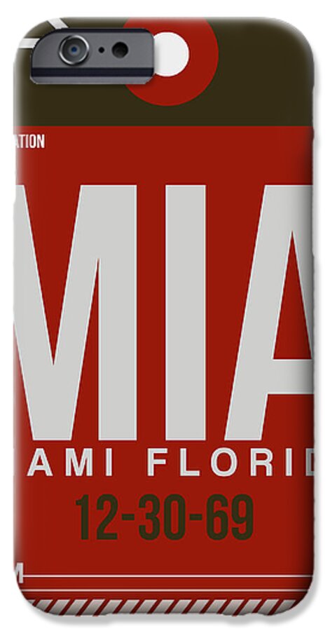  iPhone 6s Case featuring the digital art MIA Miami Airport Poster 4 by Naxart Studio