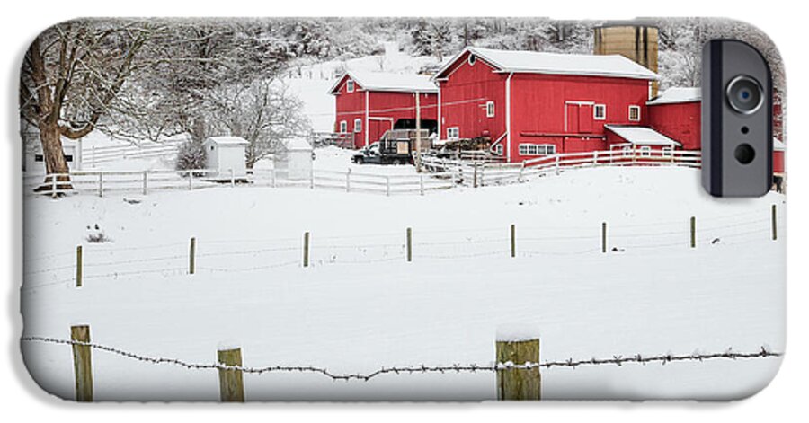 Old Red Barn iPhone 6s Case featuring the photograph Platt Farm Square by Bill Wakeley