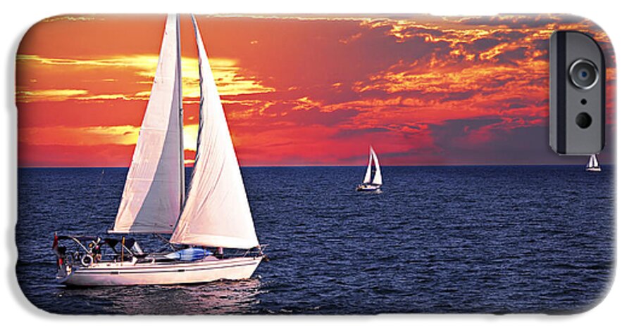 Boat iPhone 6s Case featuring the photograph Sailboats at sunset by Elena Elisseeva
