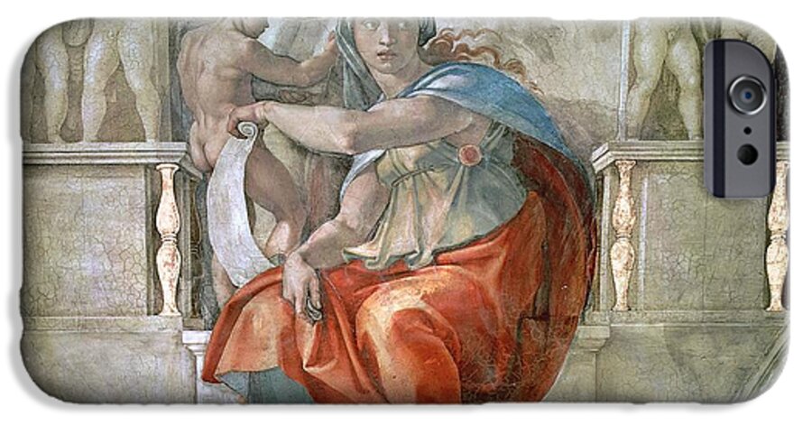 High iPhone 6s Case featuring the photograph Sistine Chapel Ceiling Delphic Sibyl Fresco by Michelangelo Buonarroti