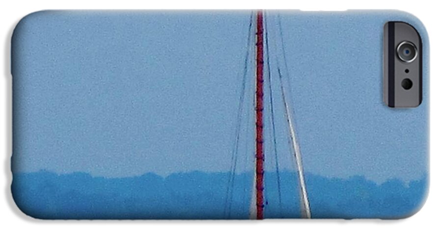 Skipjack iPhone 6s Case featuring the photograph Skipjack Mast Lowering on the Bay by Debbie Nester