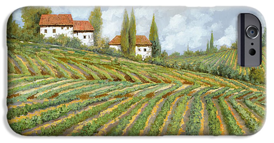 Vineyard iPhone 6s Case featuring the painting Tre Case Bianche Nella Vigna by Guido Borelli