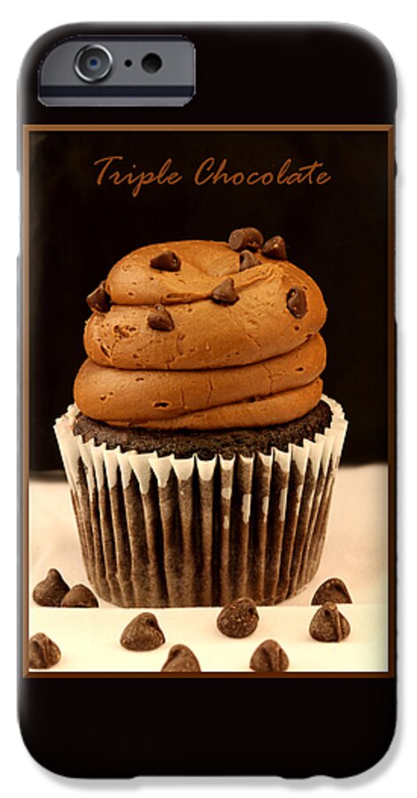 Food iPhone 6s Case featuring the photograph Triple Chocolate Cupcake by April Wietrecki Green