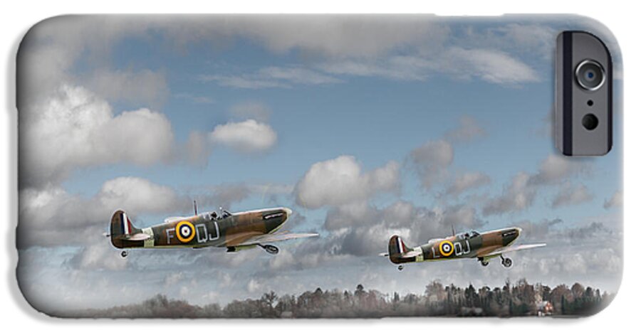 Spitfires In Winter iPhone 6s Case featuring the photograph Winter ops Spitfires by Gary Eason