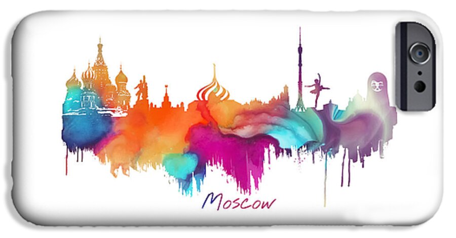 Moscow Skyline iPhone 6s Case featuring the digital art Moscow #1 by Justyna Jaszke JBJart