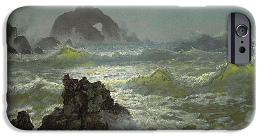 Albert Bierstadt iPhone 6s Case featuring the painting Seal Rock, California #3 by Albert Bierstadt