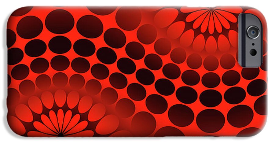 Red iPhone 6s Case featuring the digital art Abstract red and black ornament by Vladimir Sergeev