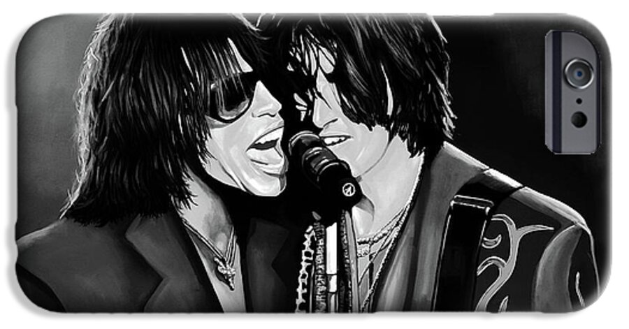 Steven Tyler iPhone 6s Case featuring the mixed media Aerosmith Toxic Twins Mixed Media by Paul Meijering
