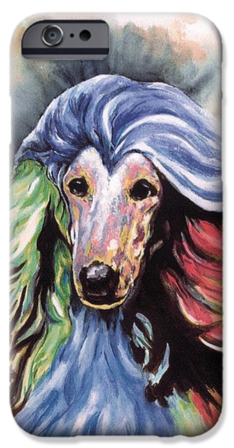 Afghan Hound iPhone 6s Case featuring the painting Afghan Storm by Kathleen Sepulveda