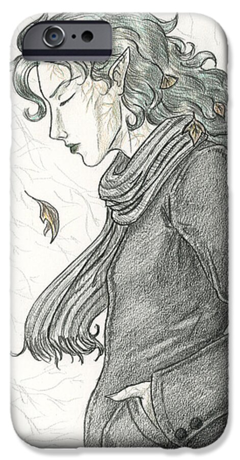 Dryad iPhone 6s Case featuring the drawing Autumn Dryad by Brandy Woods