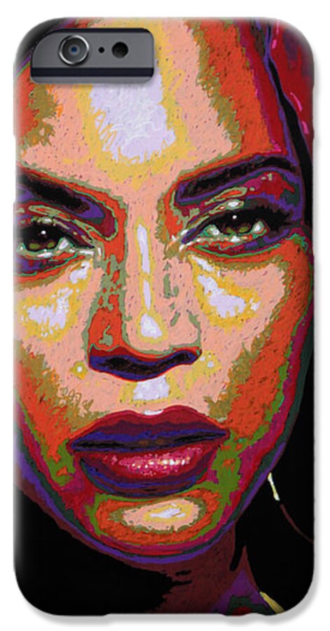 Beyonce Knowles Carter iPhone 6s Case featuring the painting Beyonce by Maria Arango
