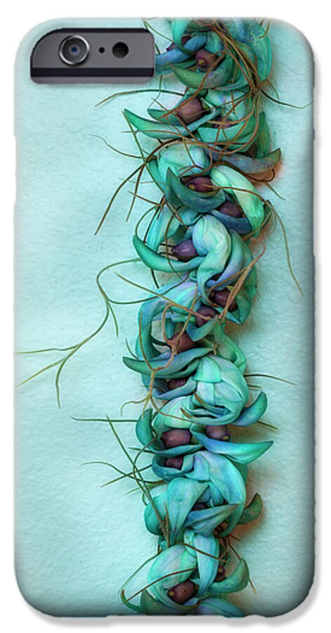 Blue iPhone 6s Case featuring the photograph Blue Jade Lei with Hinahina by Jade Moon