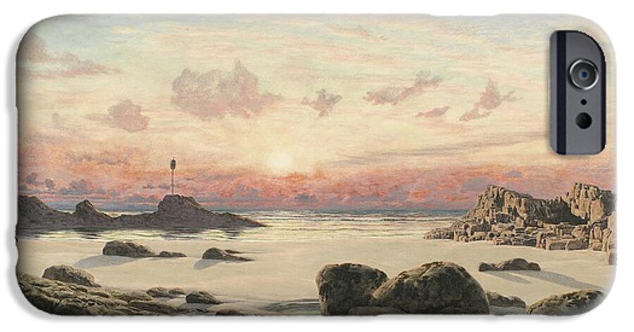 Bude iPhone 6s Case featuring the painting Bude Sands at Sunset by John Brett