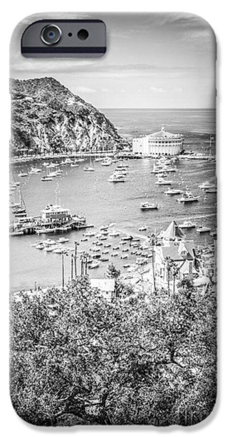America iPhone 6s Case featuring the photograph Catalina Island Vertical Black and White Photo by Paul Velgos