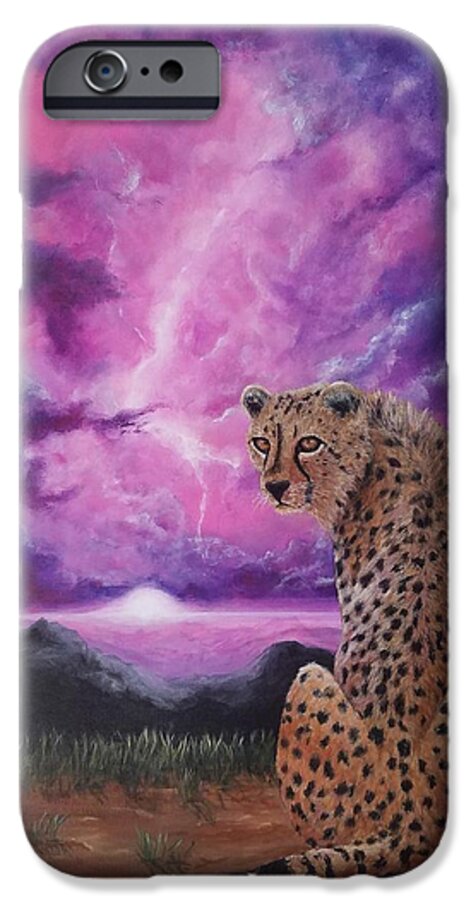 Cheetah iPhone 6s Case featuring the painting Fearless by Christie Minalga