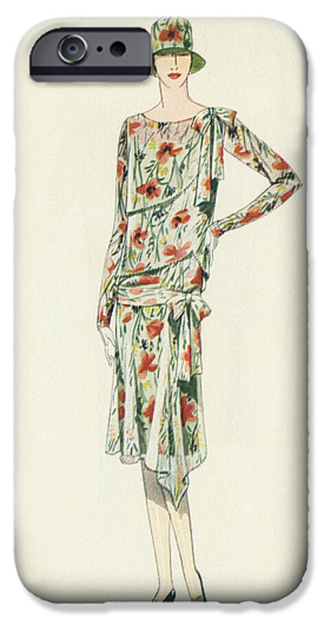 Flapper iPhone 6s Case featuring the painting Flapper in an Afternoon Dress by American School