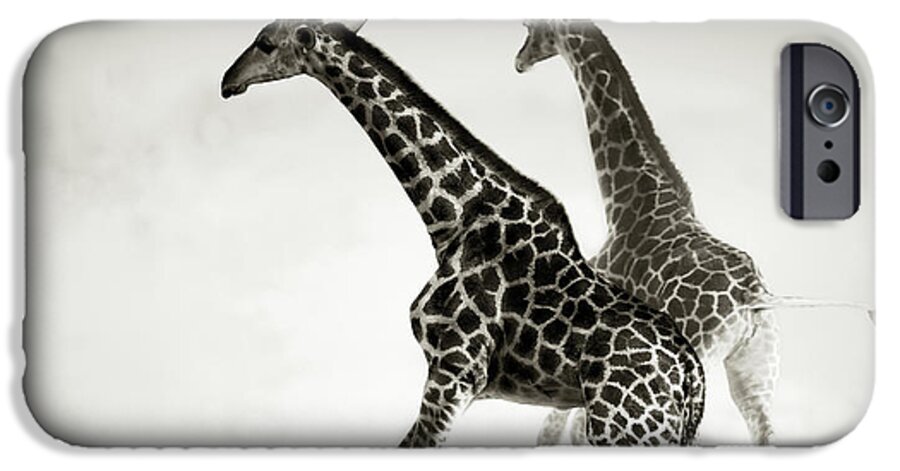Giraffe iPhone 6s Case featuring the photograph Giraffes fleeing by Johan Swanepoel