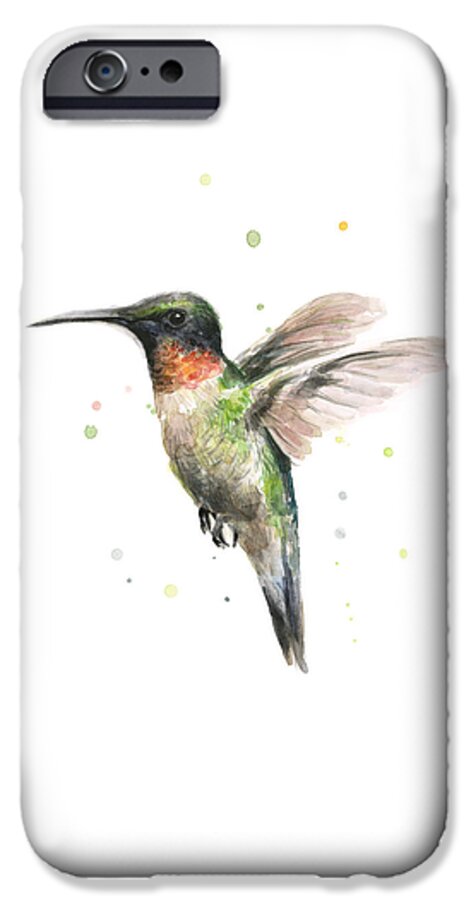 Animal iPhone 6s Case featuring the painting Hummingbird by Olga Shvartsur