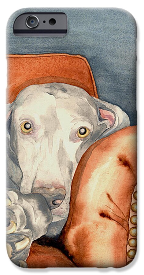 Weimaraner iPhone 6s Case featuring the painting Jade by Brazen Design Studio