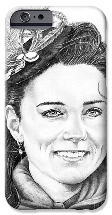 Drawing iPhone 6s Case featuring the drawing Kate Middleton by Murphy Elliott
