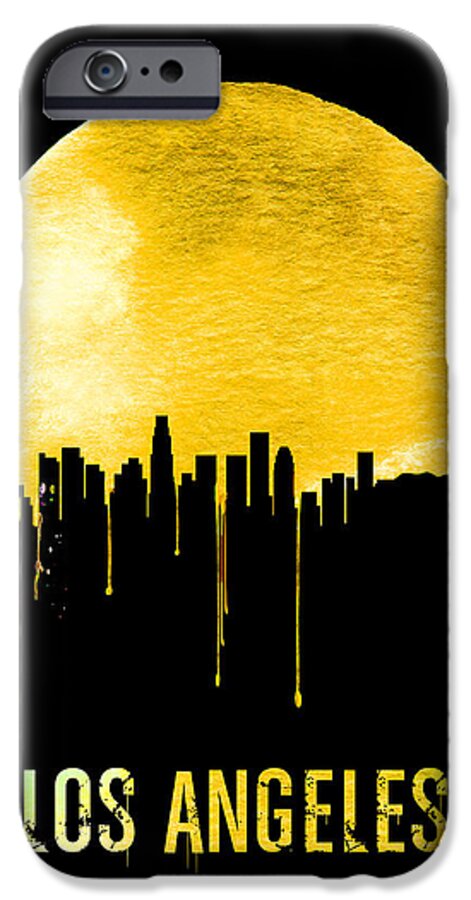 Los Angeles iPhone 6s Case featuring the painting Los Angeles Skyline Yellow by Naxart Studio