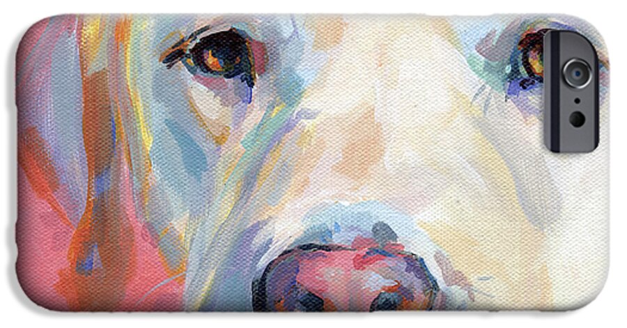 Yellow Lab iPhone 6s Case featuring the painting Martha's Pink Nose by Kimberly Santini