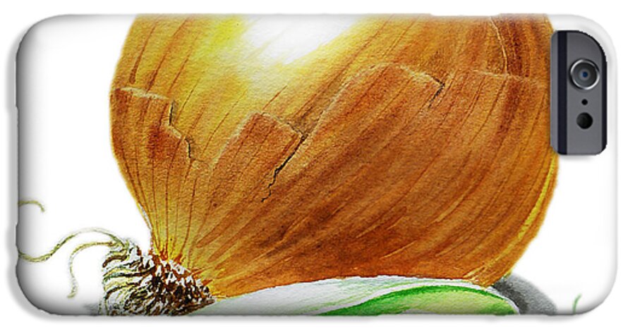 Onion iPhone 6s Case featuring the painting Onion and Peas by Irina Sztukowski