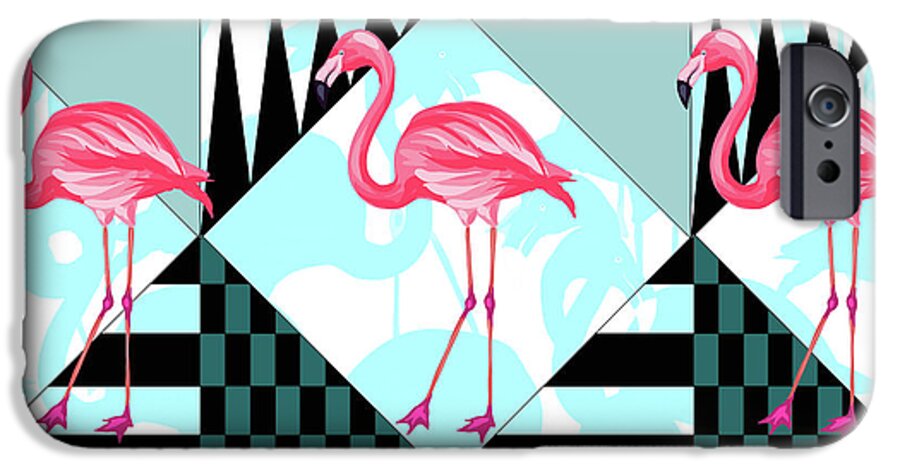 Summer iPhone 6s Case featuring the digital art Ping Flamingo by Mark Ashkenazi