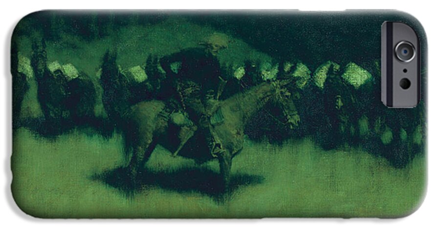 Remington iPhone 6s Case featuring the painting Scare in a Pack Train by Frederic Remington