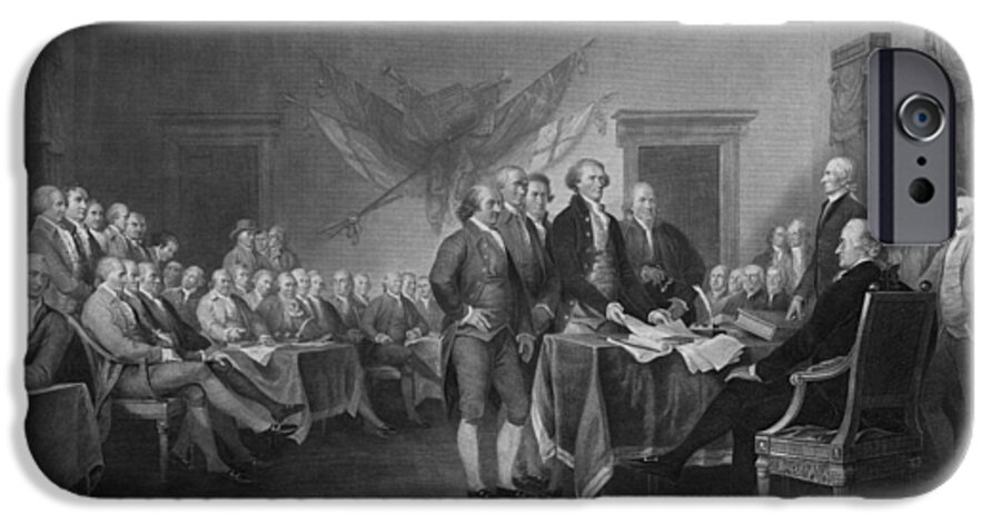 Declaration Of Independence iPhone 6s Case featuring the mixed media Signing The Declaration of Independence by War Is Hell Store