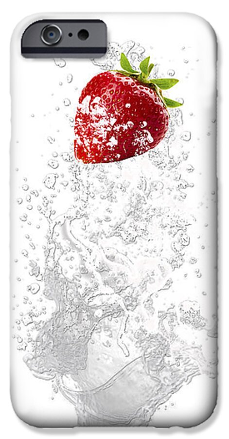Strawberry iPhone 6s Case featuring the mixed media Strawberry Splash by Marvin Blaine