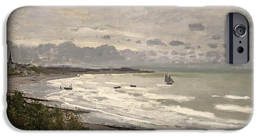 The Beach At Sainte Adresse iPhone 6s Case featuring the painting The Beach at Sainte Adresse by Claude Monet
