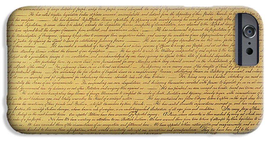 #faatoppicks iPhone 6s Case featuring the painting The Declaration of Independence by Founding Fathers