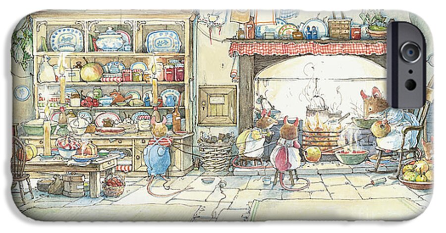 Brambly Hedge iPhone 6s Case featuring the drawing The Kitchen At Crabapple Cottage by Brambly Hedge