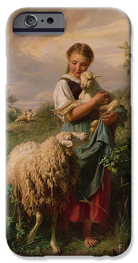#faatoppicks iPhone 6s Case featuring the painting The Shepherdess by Johann Baptist Hofner