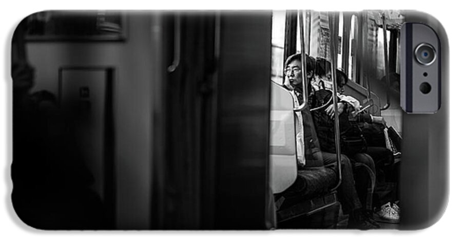 Black iPhone 6s Case featuring the photograph Thoughts - Tokyo, Japan - Black and white street photography by Giuseppe Milo