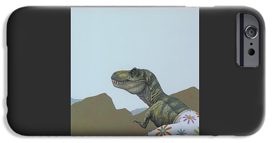 Tyranosaurus Rex iPhone 6s Case featuring the painting Tyranosaurus Rex by Jasper Oostland