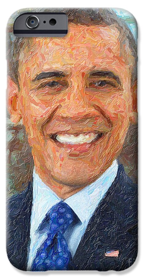 U.s. President Barack Obama iPhone 6s Case featuring the painting U.S. President Barack Obama by Celestial Images