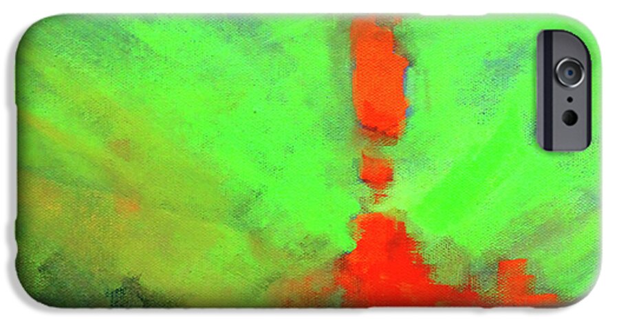 Large Abstract Landscape iPhone 6s Case featuring the painting Valley View by Nancy Merkle
