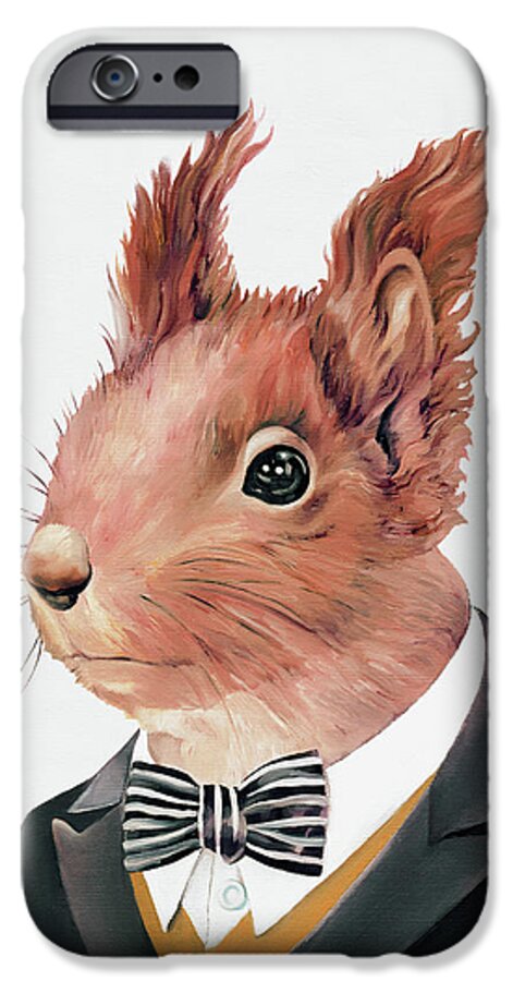 Squirrel iPhone 6s Case featuring the painting Red Squirrel by Animal Crew