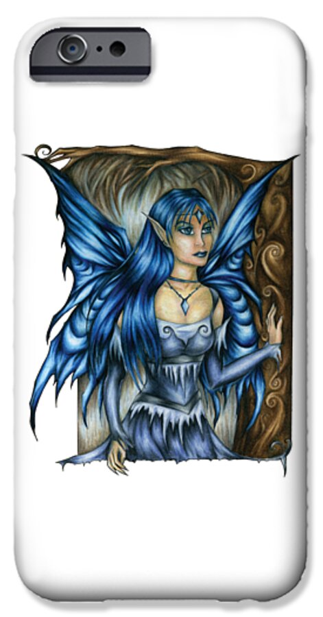 Ice Fairy Princess iPhone 6s Case featuring the drawing Winter Fairy Drawing by Kristin Aquariann