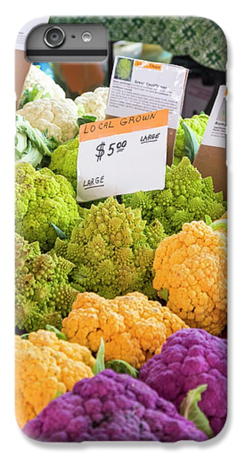 Nobody iPhone 6s Plus Case featuring the photograph Cauliflower Market Stall #1 by Jim West