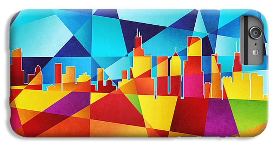 Chicago iPhone 6s Plus Case featuring the digital art Chicago Illinois Skyline #1 by Michael Tompsett