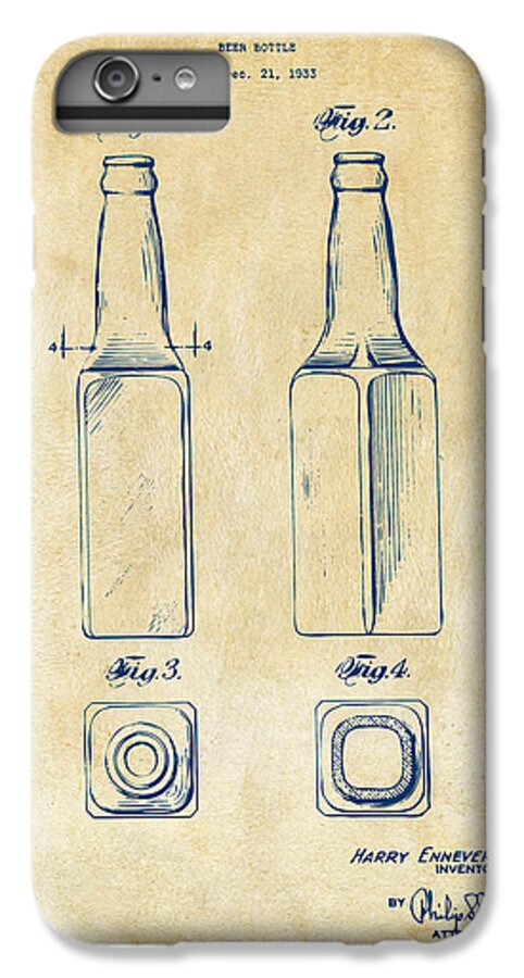 Beer Bottle iPhone 6s Plus Case featuring the digital art 1934 Beer Bottle Patent Artwork - Vintage by Nikki Marie Smith
