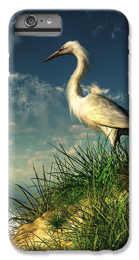 Egret iPhone 6s Plus Case featuring the digital art Egret in the Dunes by Daniel Eskridge